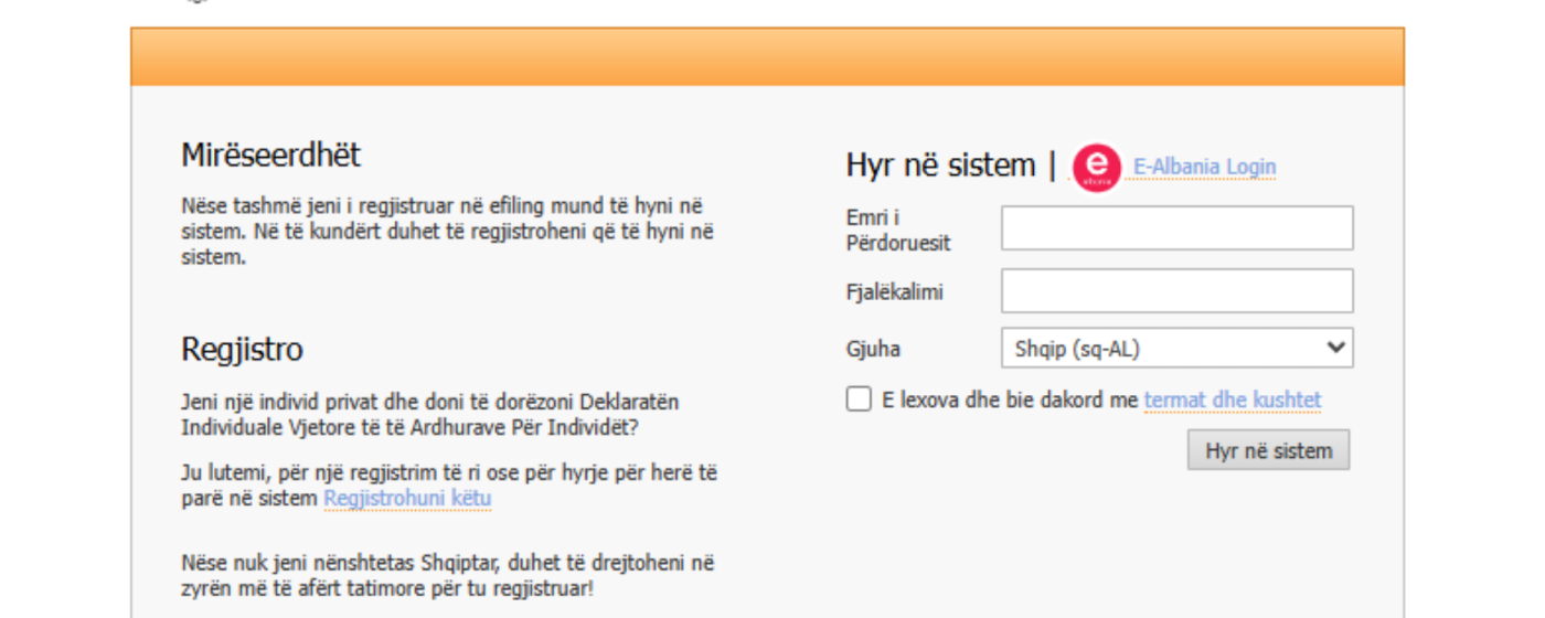 Rregjistrohuni ne e-Filling